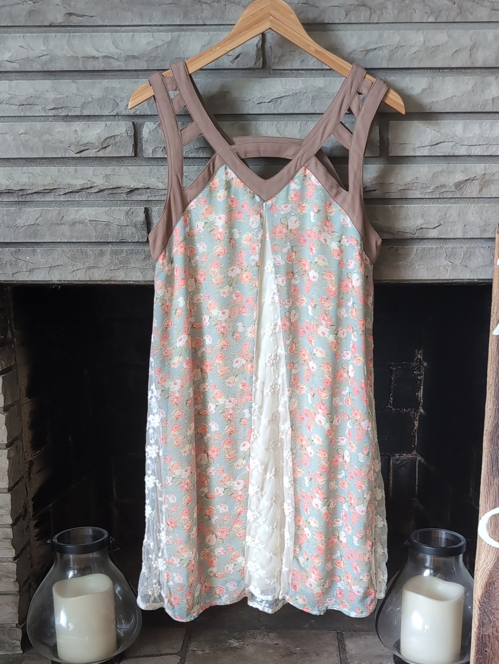 Altar'd State Floral Lace Slip Dress Size Medium